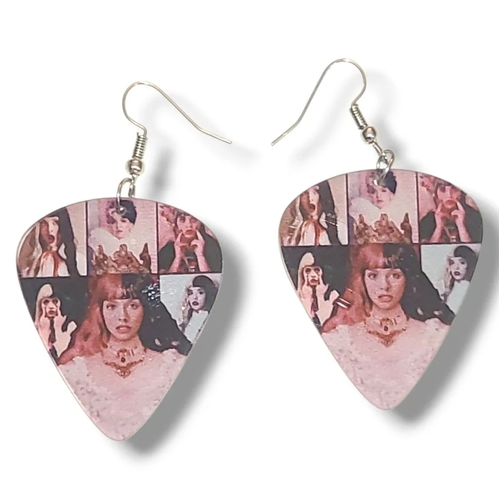 Melanie Martinez Guitar Pick Dangle Earrings Fan Art Pop Singer
